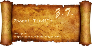 Zborai Titán névjegykártya